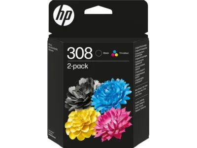 HP Cartucho Nº308 Pack de 2: Negro y Color para Impresoras