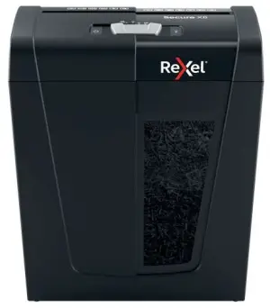 Rexel Secure X8 Destructora de Papel Manual P-4, Corte en Partículas, 14L, Negro