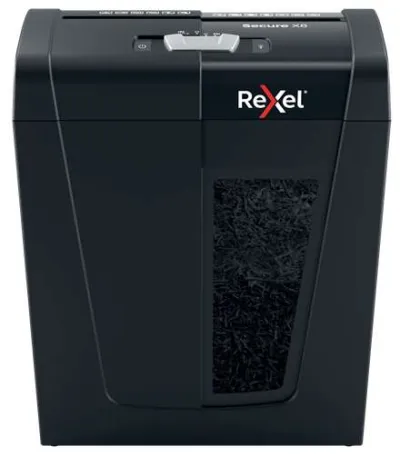 Rexel Secure X8 Destructora de Papel Manual P-4, Corte en Partículas, 14L, Negro