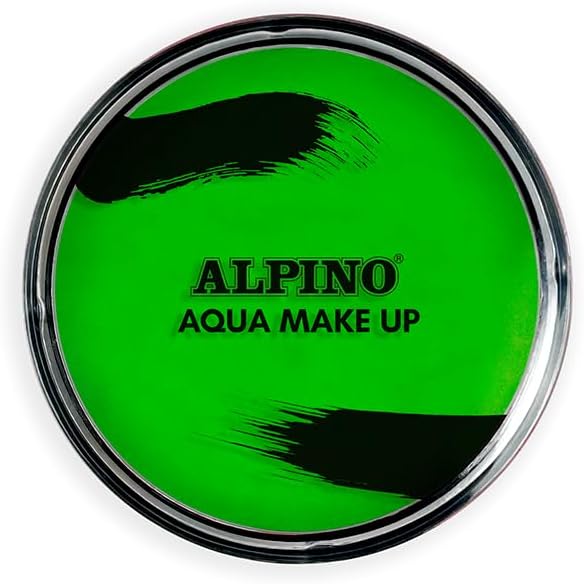 Alpino Aqua Make-Up Polvera De Maquillaje Facial Acuarelable - Se Lava Con Agua Y Jabon - Color Verde