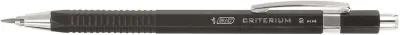 Bic Criterium Portaminas 2mm HB Retráctil con Goma y Clip Metálico, Negro