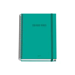 Dohe Cuaderno Espiral A5 100 Hojas Cuadricula 5mm Tapa Dura Verde