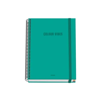 Dohe Cuaderno Espiral A5 100 Hojas Cuadricula 5mm Tapa Dura Verde