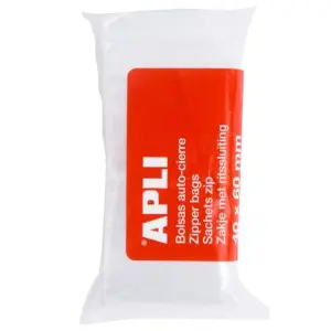 Apli Bolsas Autocierre 40X60mm LDPE Transparentes Pack 100 Unidades