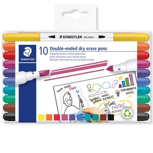 Staedtler Marcadores Pizarra Blanca Lumocolor Whiteboard Market 3010 C/Surtidos Estuche 10 Ud