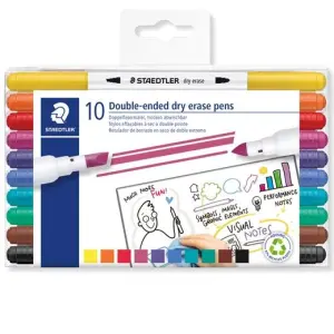 Staedtler Marcadores Pizarra Blanca Lumocolor Whiteboard Market 3010 Estuche 10 Unidades