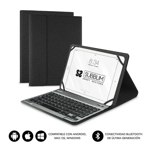 SUBBLIM Funda Con Teclado KEYTAB PRO Bluetooth 10,1" Negra