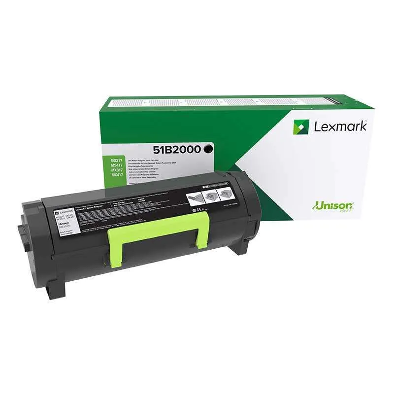 Lexmark Ms317/Ms417/Ms517/Ms617/Mx317/Mx417/Mx517/Mx617 Negro Cartucho De Toner Original - 51B2000
