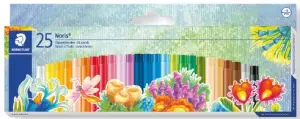 Staedtler Noris 241 Pack de 25 Ceras Blandas 8mm Colores Surtidos Resistencia a la Rotura