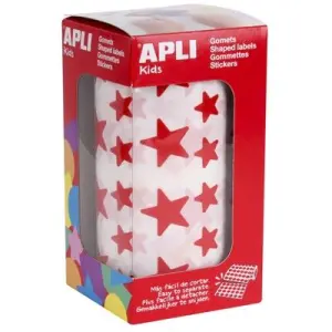 Apli Gomets Estrella 12,5mm y 19,5mm en Rollo Rojo
