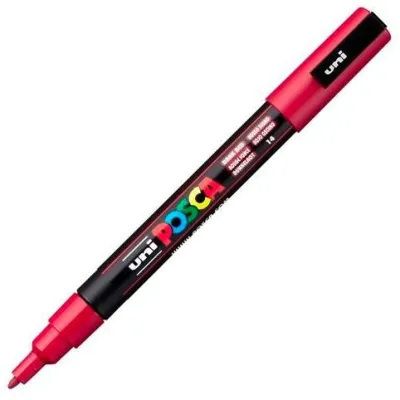 Posca Marcador  Pc-3M Punta Cónica 0,9 - 1,3 Mm Rojo Oscuro