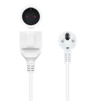 Nanocable Cable de Alimentación Alargador CEE7 Acodado Macho a CEE7 Hembra 3m