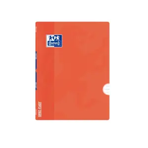 Oxford Libreta Grapada A5+ 48 Hojas 1 Línea con Margen Tapa Plástica Translucida Naranja