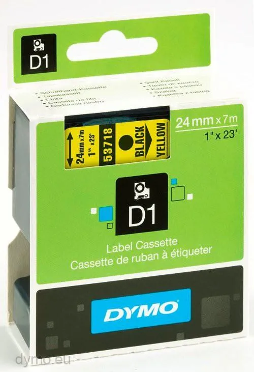 Dymo Cinta De Transferencia Termica D1 - Negro Sobre Amarillo - 24Mmx7M - Poliester - Rotuladora Labelmanager