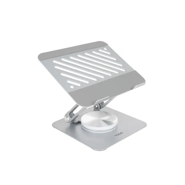 Tooq Soporte Para Portatil Hasta 13" - Rotacion 360 - Plegable Y Portatil - Color Plata