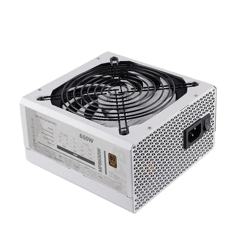 Mars Gaming Fuente De Alimentación 650W MPB650SIW Extreme Silence 80 Plus Bronze Blanca