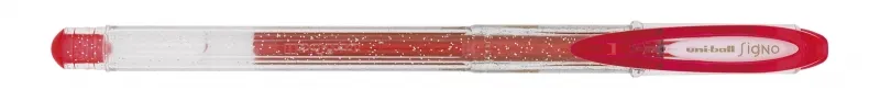 Uni-Ball Signo Sparkling Um-120Sp Boligrafo De Gel - Punta De Bola 1Mm - Tinta Pigmentada Resistente Al Agua Y Luz - Efecto Purpurina - Color Rojo