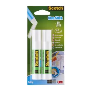 Scotch Pack de 2 Pegamentos en Barra Adhesivo Sólido 8gr Color Transparente