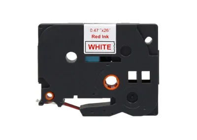 Brother TZe232 Cinta Laminada de Etiquetas 12mm Rojo sobre Blanco 8m