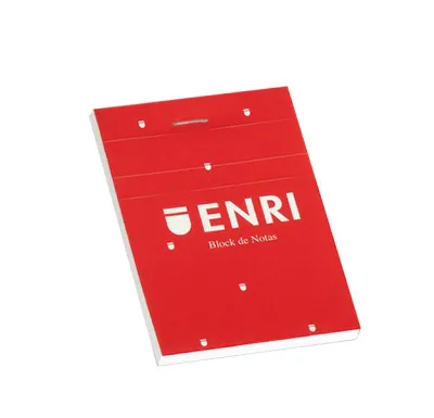 Enri Bloc De Notas Grapado A7 Liso 80 Hojas Microperforadas Tapa Blanda Roja