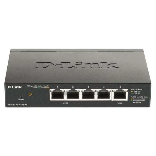 D-Link Switch Smart 5 Puertos Gigabit 10/100/1000 Mbps - Poe