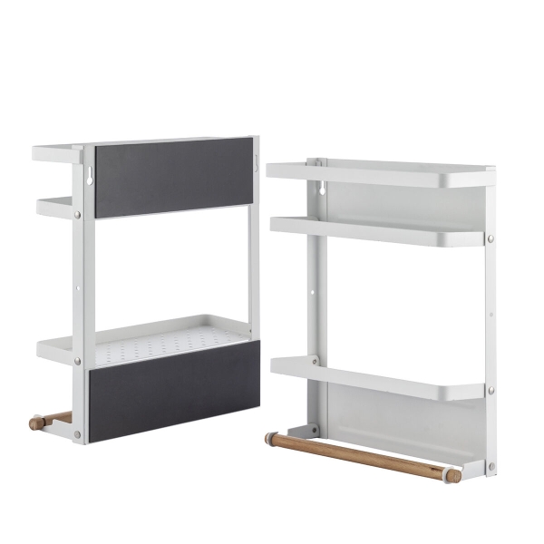 Innovagoods Magorac Estante Organizador Magnetico De Metal Y Madera - Baldas Plegables - Capacidad 5Kg - Incluye Ganchos - Facil Instalacion - Multifuncion - 27X32X7.5Cm - Color Blanco