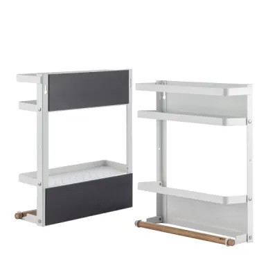 InnovaGoods Estante Organizador Magnético de Metal y Madera - Baldas Plegables 27x32x7.5cm - Capacidad 5kg - Color Blanco
