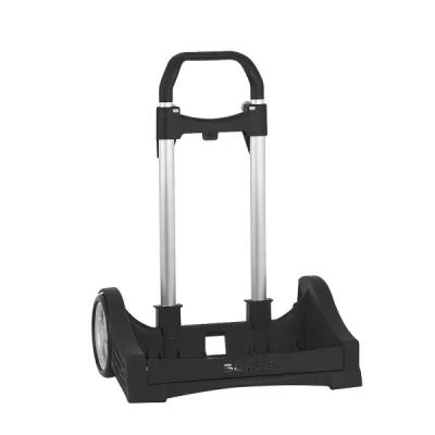 Safta Carro Portamochilas Universal con Ruedas Antivibración 14cm - Aluminio/PP - Negro 40x85x28cm