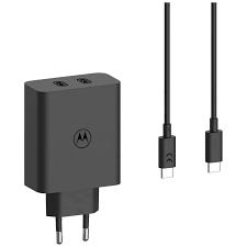 Motorola Cargador Pared Con Cable 2 X Usb-C Turbo Power Gan 125W Dual