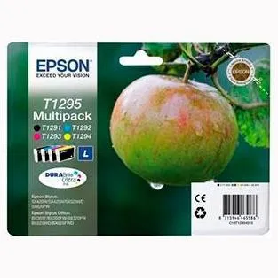 Epson Tinta  Bk / C / M / Y - Stylus Sx420W Sx425W Sx525Wd Sx620Fw / Stylus Office Bx305F Bx305Fw Bx525Wd Bx625Fwd (T12914011 + T12924011 + T12934011 + T12944011) (Pack 4 Colores)