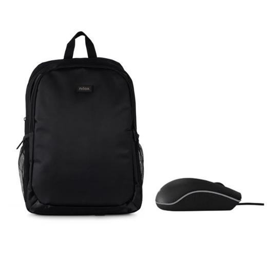 Nilox Mochila Para Portatil De 15,6" Basic Negro + Raton Usb 1000 Dpi