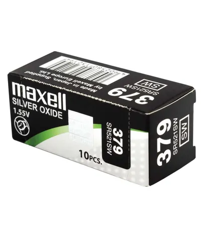 Maxell Micro Pilas Planas Óxido De Plata 1,55V SR521SW - Caja 10 Unidades