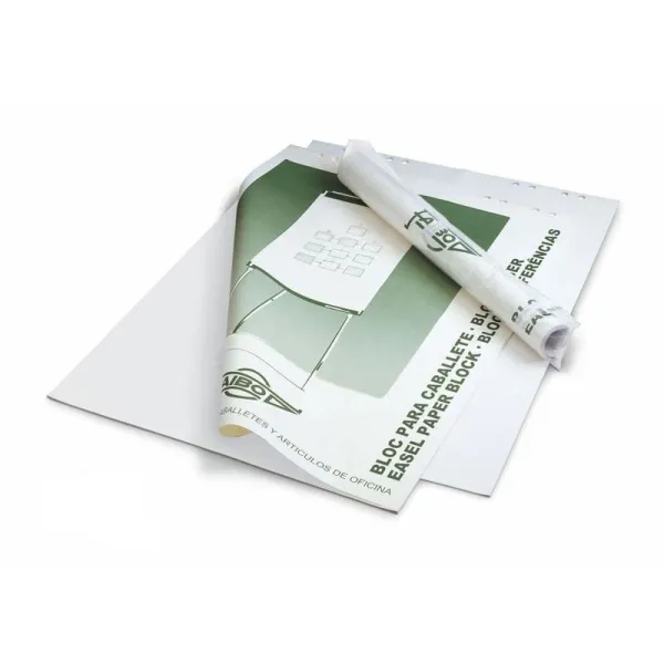 Faibo Bloc de 25 Hojas Papel Liso para Pizarras Caballete 65x90 cm