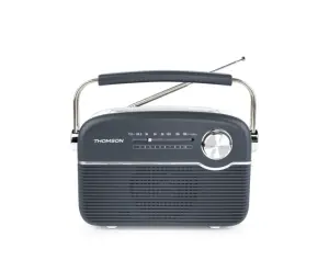 Thomson Radio Solar Portátil Retro RTS450BT - FM - Carga Solar/USB-C - Bluetooth - Negro