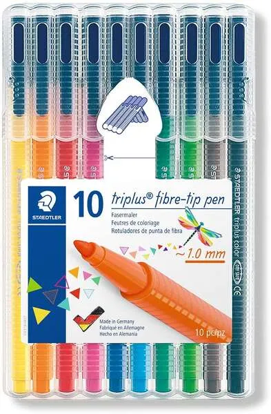 Staedtler Triplus Color 323 Pack de 10 Rotuladores Punta Fina Tinta Base Agua