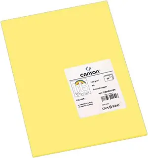 Canson Pack de 50 Cartulinas Iris A4 185g 21x29.7cm Color Amarillo Limón