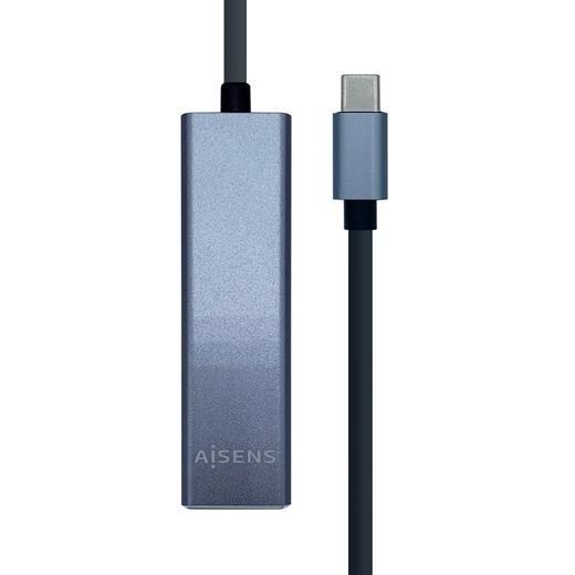 Aisens Conversor Usb3.1 Gen1 Usb-C A Ethernet Gigabit 10/100/1000 Mbps + Hub 3Xusb3.0 Gris 15Cm