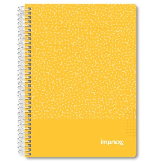 Imprex Cuaderno Espiral Tapa Pp A5 80H 90Gr 4X4 Amarillo