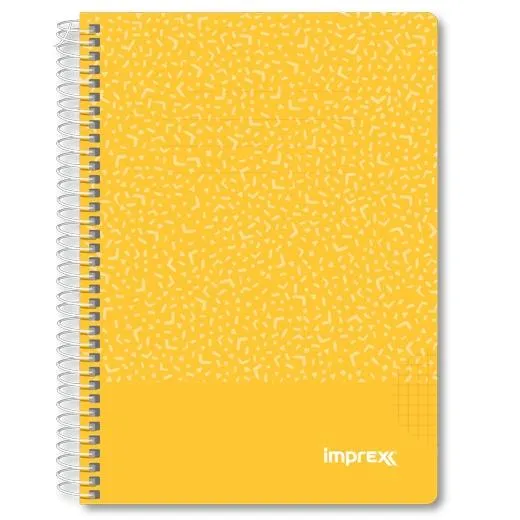 Imprex Cuaderno Espiral Tapa Pp A5 80H 90Gr 4X4 Amarillo