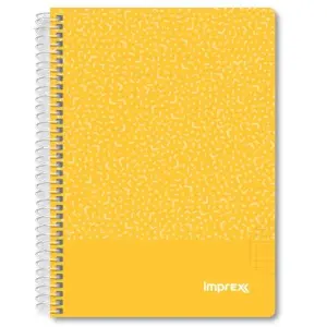 IMPREX Cuaderno Espiral A5 80H 90gr 4x4 Amarillo Tapa PP