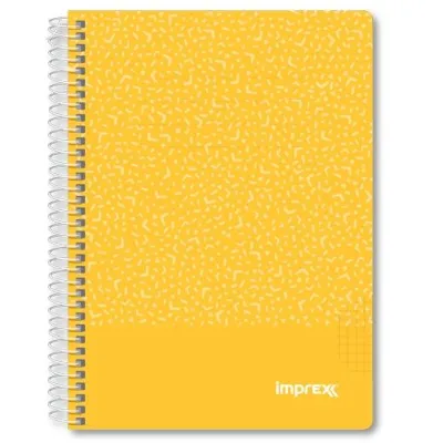 IMPREX Cuaderno Espiral A5 80H 90gr 4x4 Amarillo Tapa PP