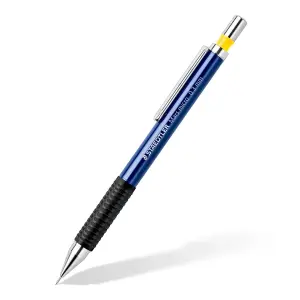 Staedtler Mars Micro 775 Portaminas 0.3mm con Punta Metálica Retráctil y Grip de Caucho Azul