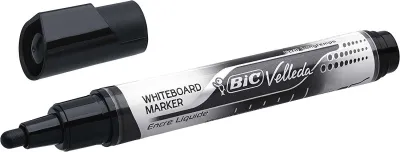 Bic Velleda Marcador para Pizarra con Tinta Líquida Negra - Punta Media 2.3mm