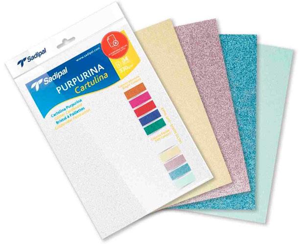 Sadipal Cartulina Purpurina A4 330Gr Blister De 5H C/Surtidos Pastel