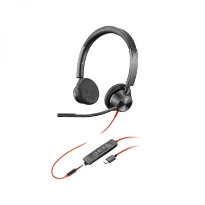 HP Poly Blackwire 3225 Auriculares con Micrófono USB y Jack 3.5mm - Negro