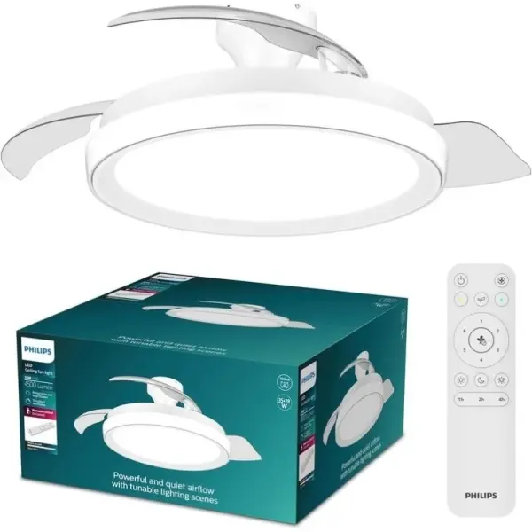Philips Ventilador de Techo con Luz Bliss 106cm 28+35W Blanco