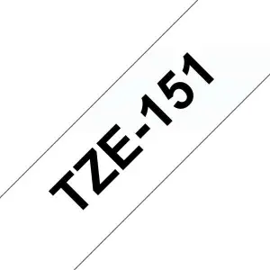 Brother TZe151 Cinta Laminada de Etiquetas 24mm x 8m - Negro sobre Transparente