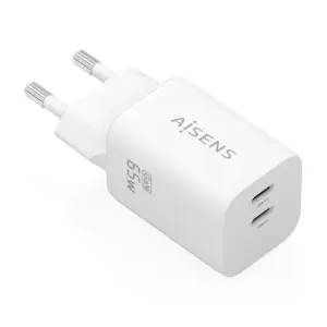 Aisens Cargador Gan 65W - 2xUSB-C PD3.0 QC4.0 - Blanco