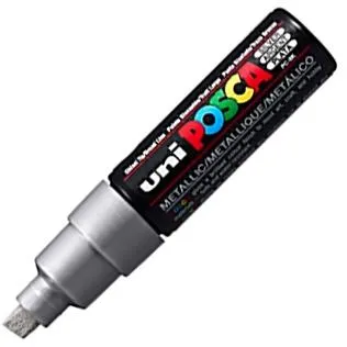 Posca Marcador  Pc-8K No Permanente Punta Biselada 8.0Mm Plata Metálico