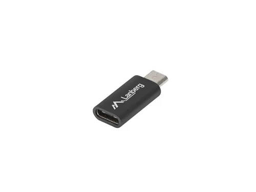 Lanberg Adaptador de Género Micro-USB 2.0 a USB-C Negro